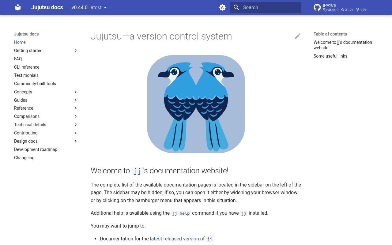 Screenshot of jj (jj-vcs.dev)