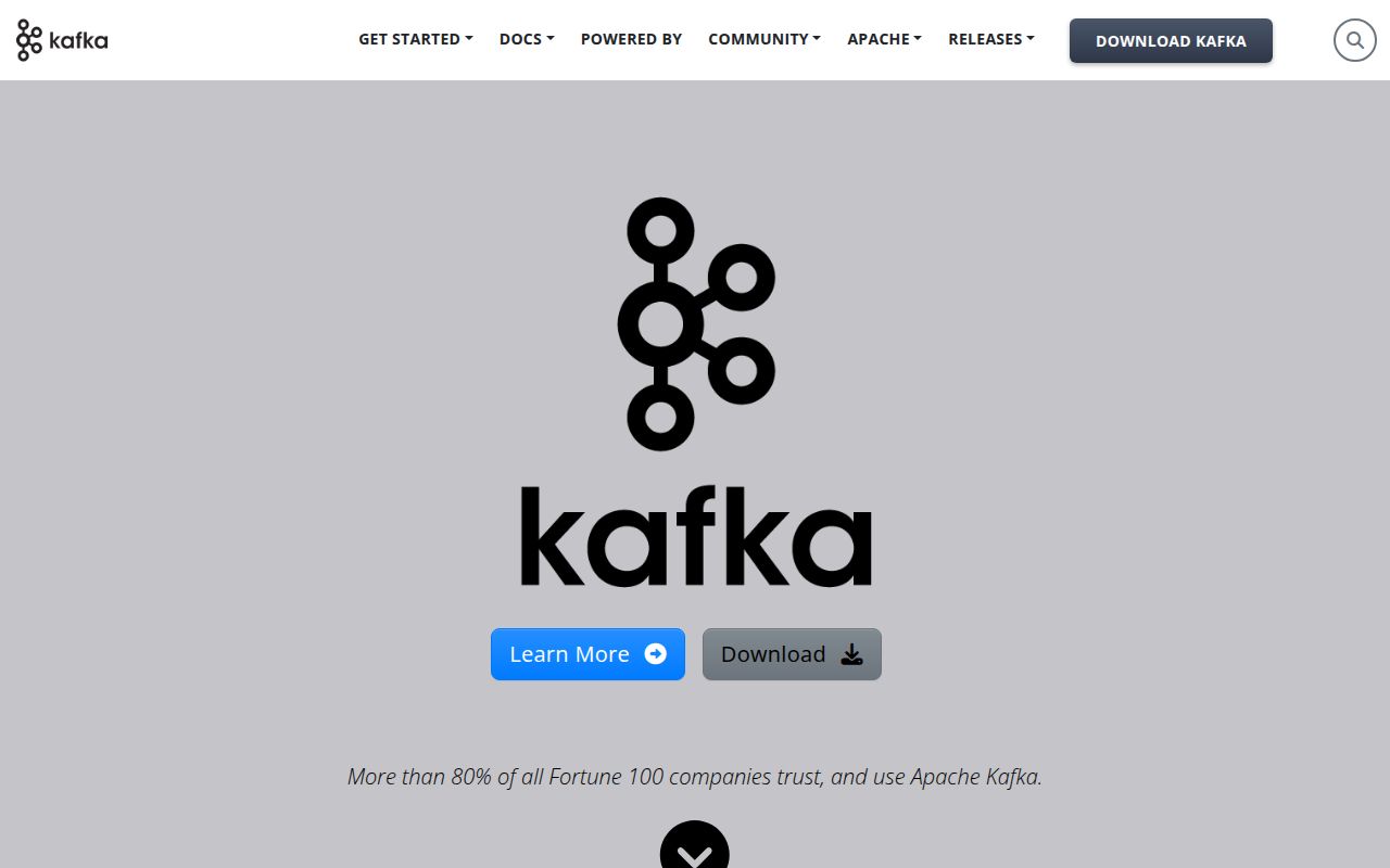 Screenshot of kafka (kafka.apache.org)