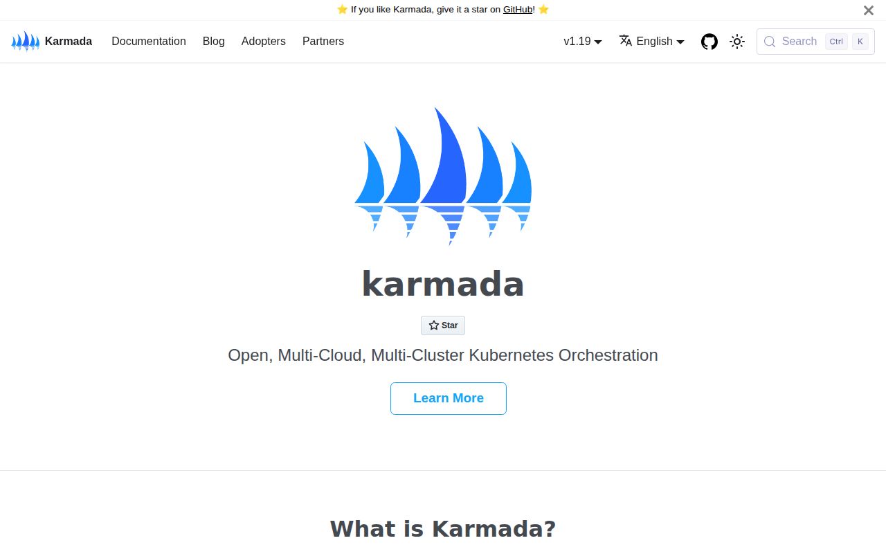 Screenshot of karmada (karmada.io)