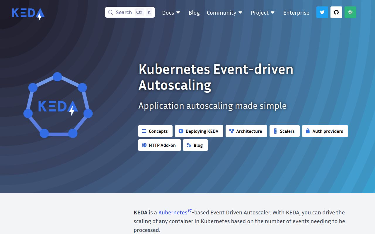 Screenshot of keda (keda.sh)