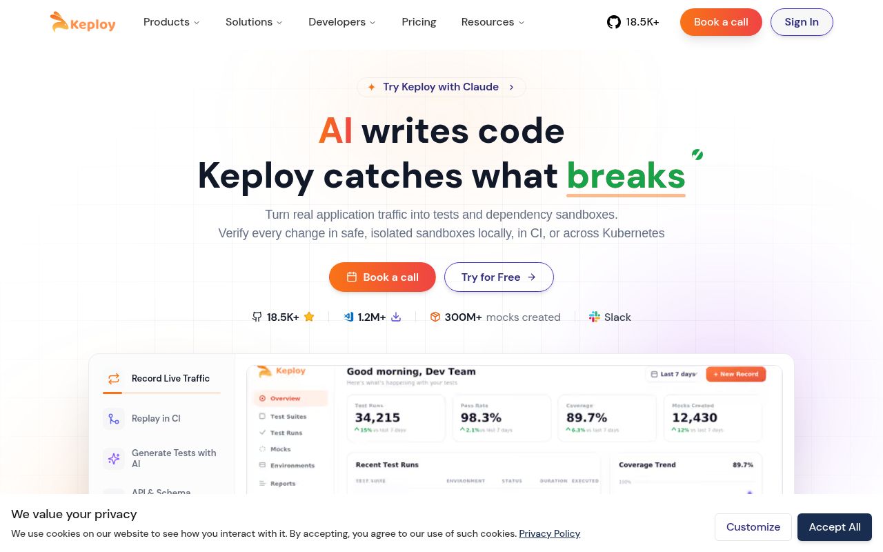 Screenshot of keploy (keploy.io)