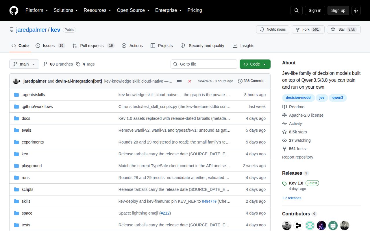 Screenshot of kev (github.com/jaredpalmer/kev)