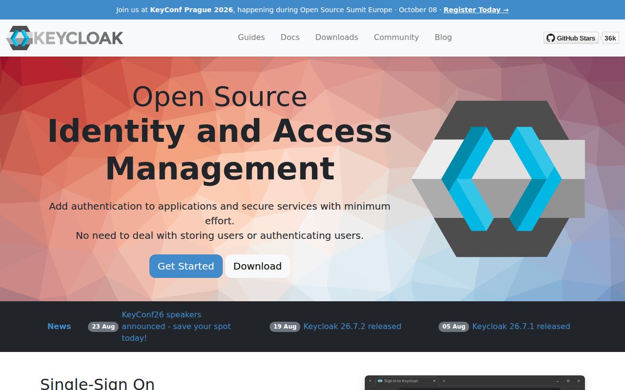 Screenshot of keycloak (www.keycloak.org)