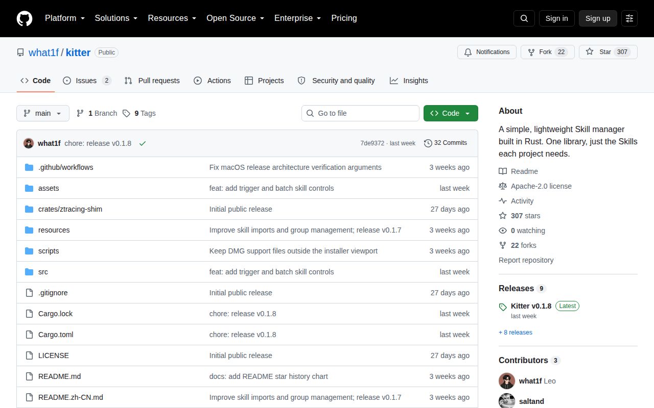 Screenshot of kitter (github.com/what1f/kitter)