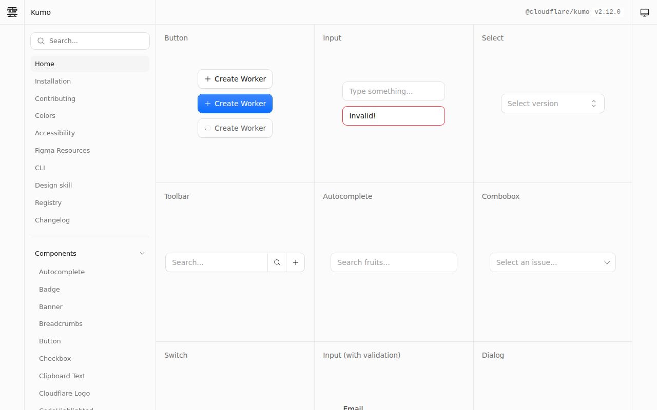 Screenshot of kumo (kumo-ui.com)
