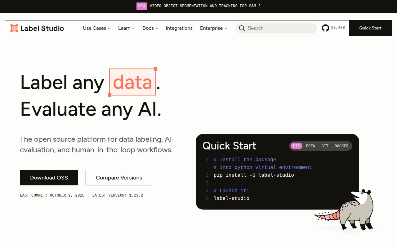 Screenshot of label-studio (labelstud.io)