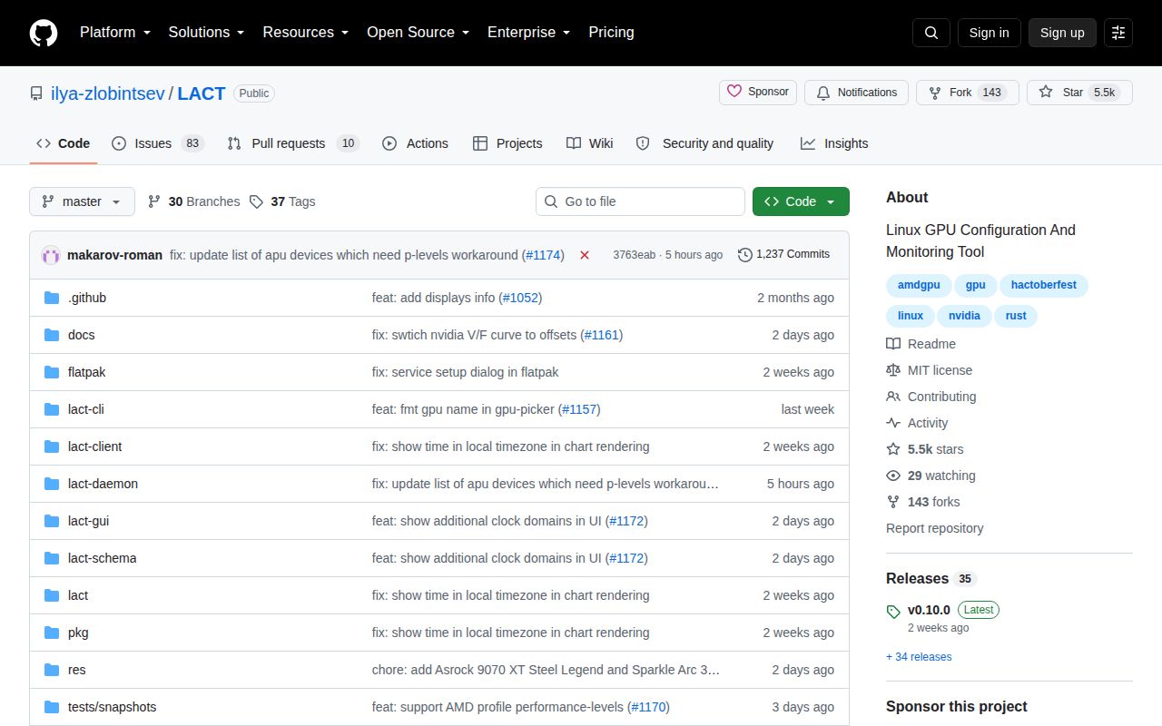 Screenshot of LACT (github.com/ilya-zlobintsev/LACT)