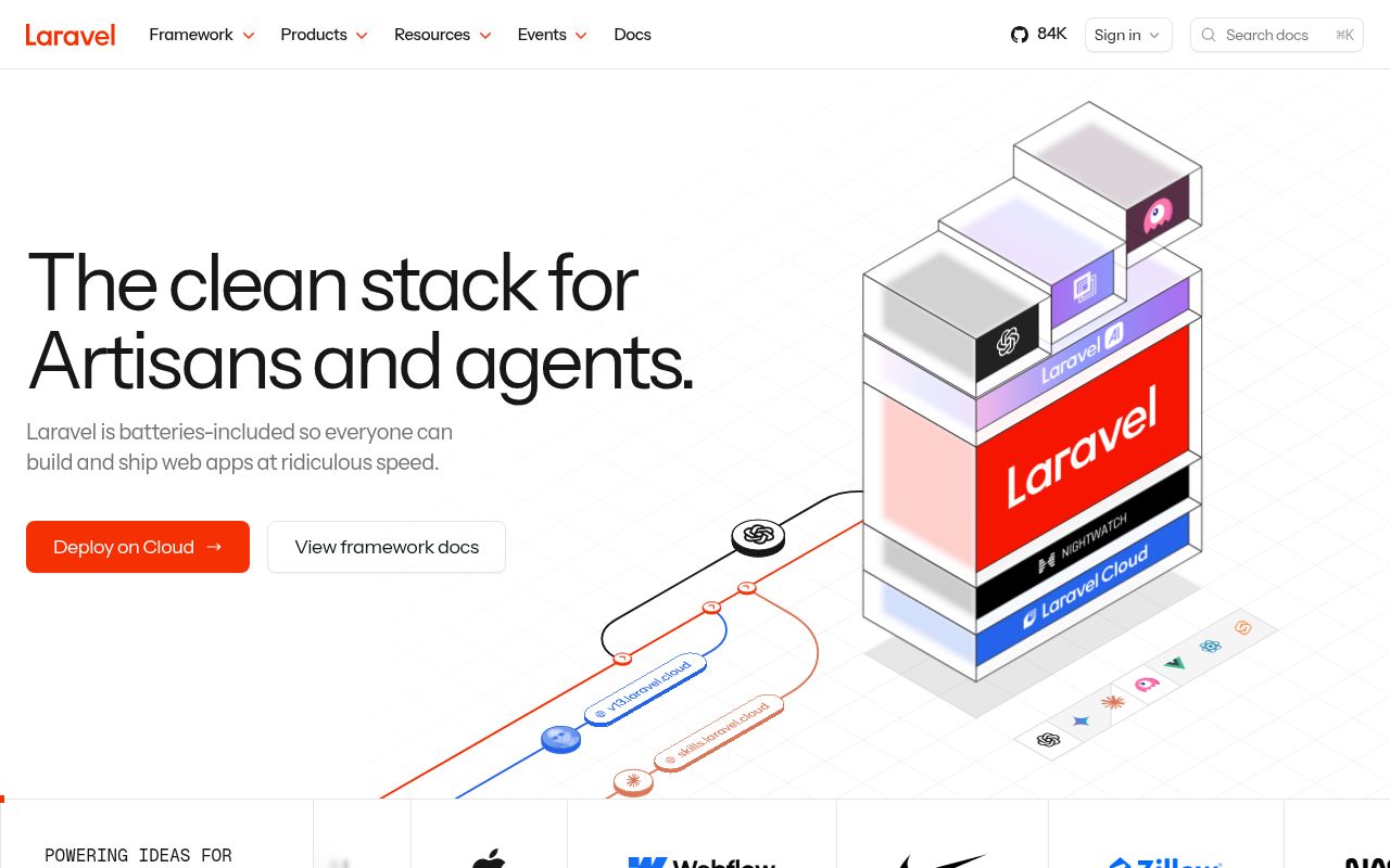 Screenshot of laravel (laravel.com)