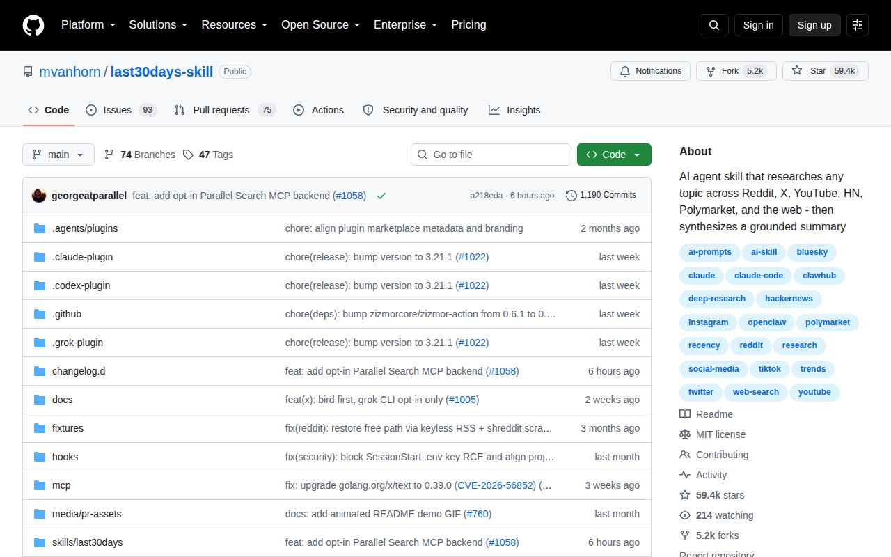 Screenshot of last30days-skill (github.com/mvanhorn/last30days-skill)