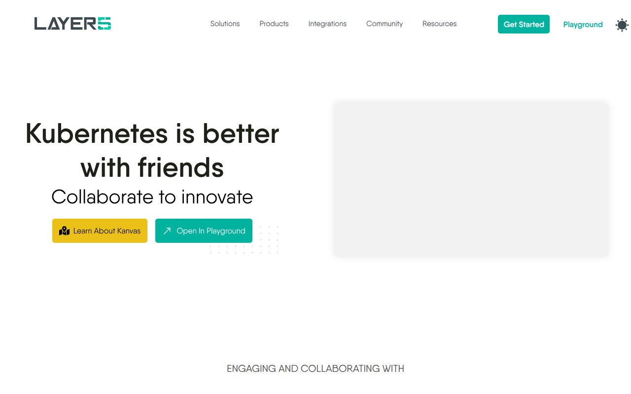 Screenshot of layer5 (layer5.io)