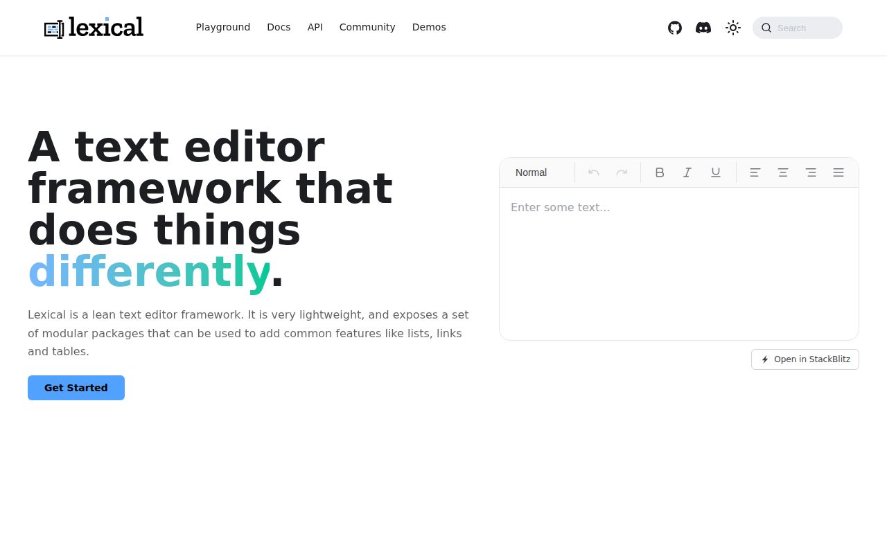 Screenshot of lexical (lexical.dev)