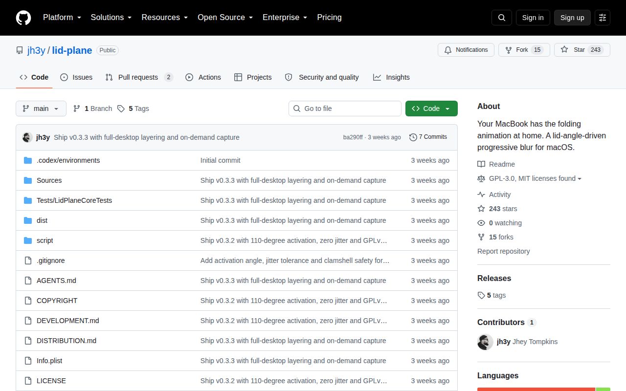Screenshot of lid-plane (github.com/jh3y/lid-plane)