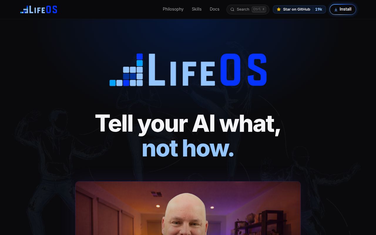 Screenshot of LifeOS (ourlifeos.ai)