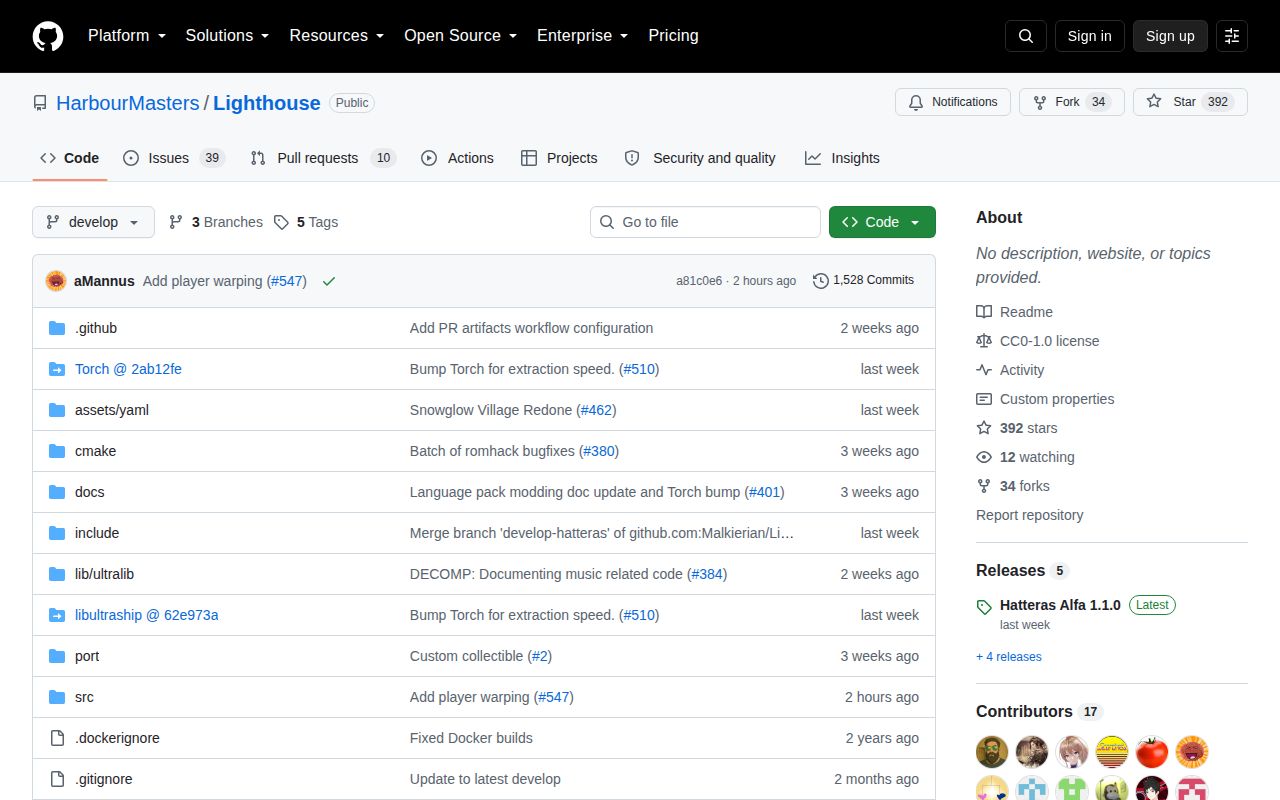 Screenshot of Lighthouse (github.com/HarbourMasters/Lighthouse)