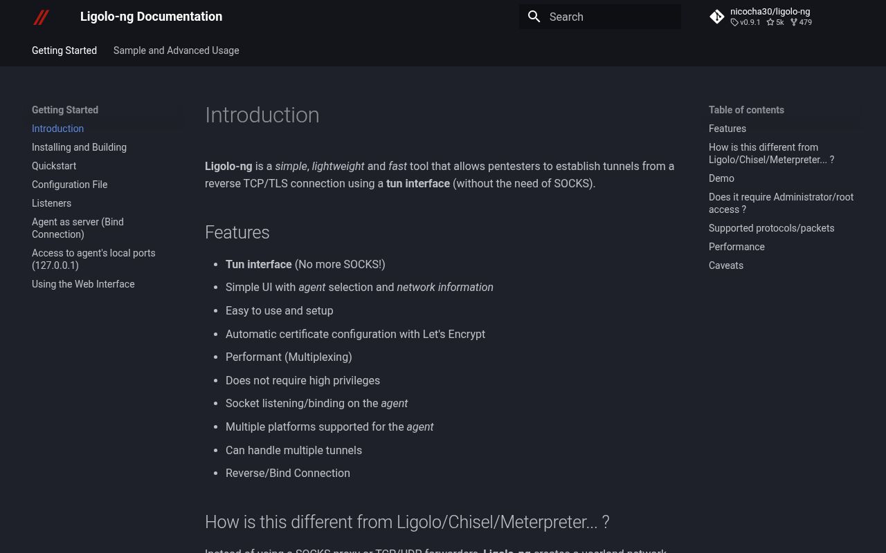 Screenshot of ligolo-ng (docs.ligolo.ng)