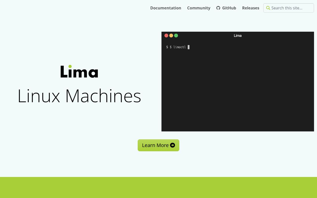 Screenshot of lima (lima-vm.io)