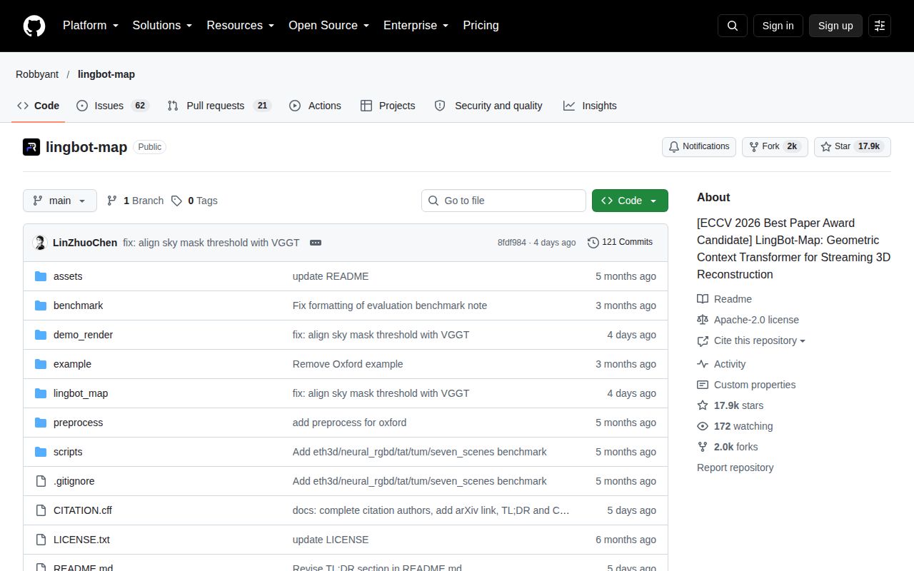 Screenshot of lingbot-map (github.com/Robbyant/lingbot-map)