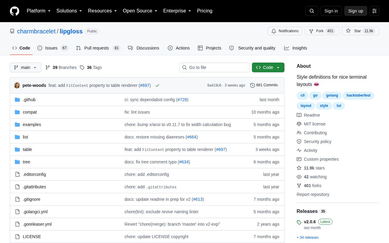 Screenshot of lipgloss (github.com/charmbracelet/lipgloss)