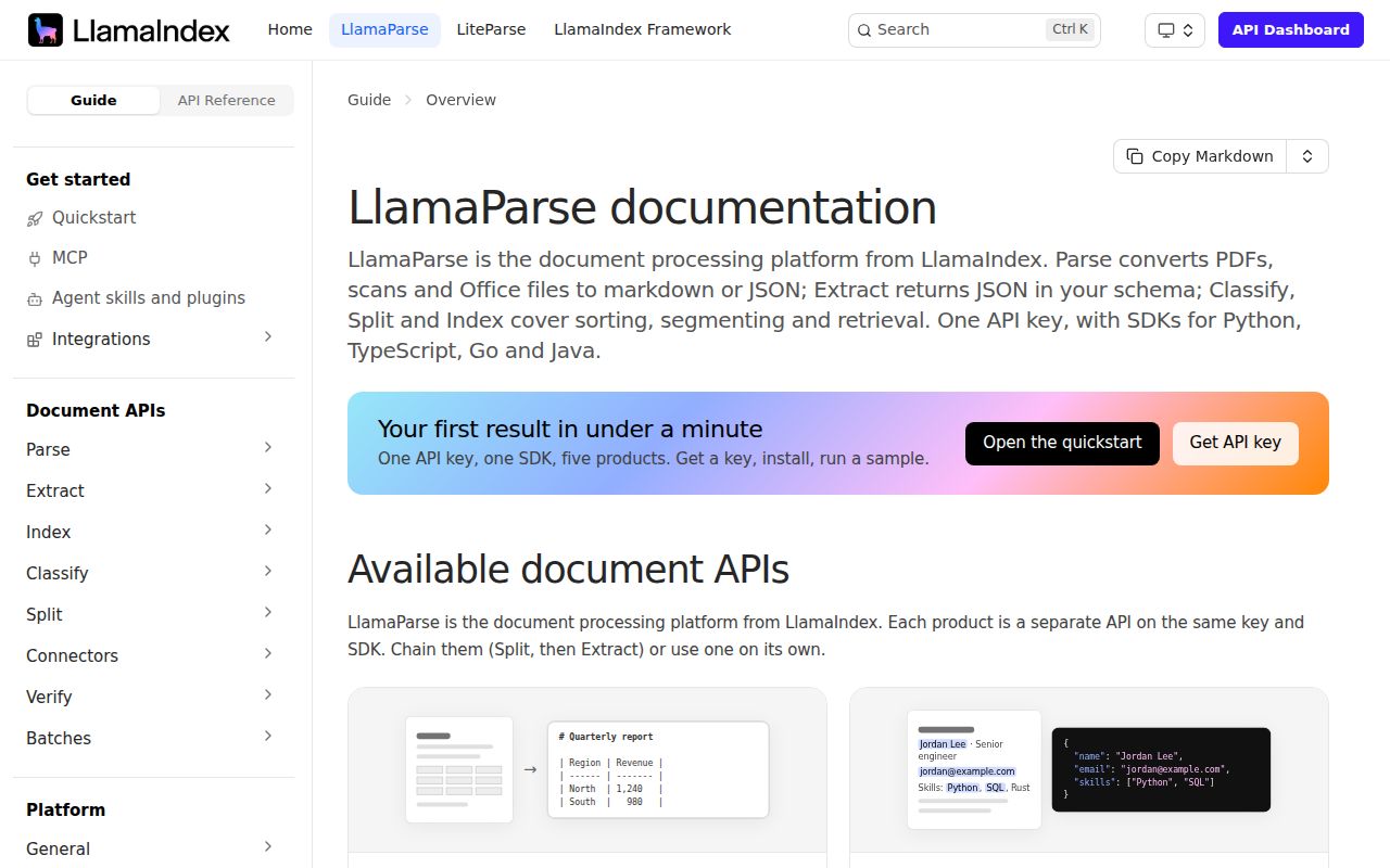 Screenshot of llama_index (developers.llamaindex.ai)