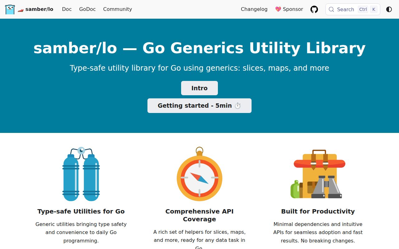 Screenshot of lo (lo.samber.dev)