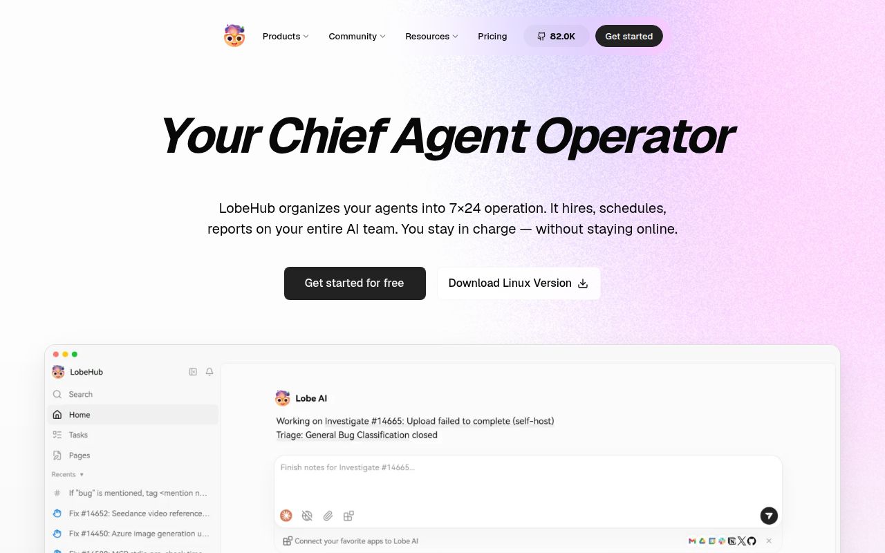 Screenshot of lobehub (lobehub.com)