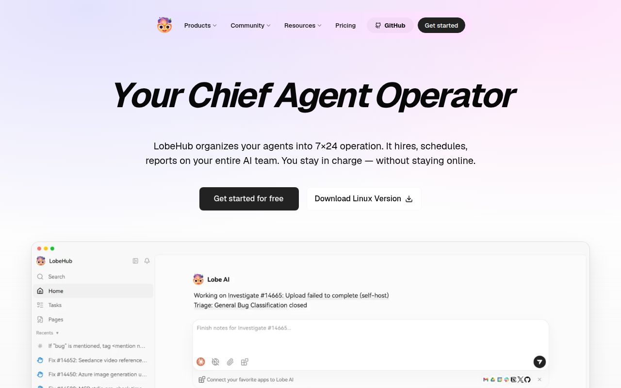 Screenshot of lobehub (lobehub.com)