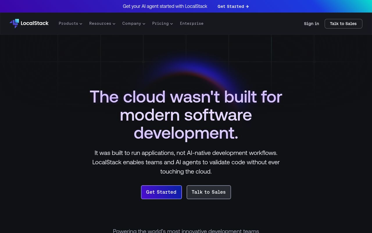 Screenshot of localstack (localstack.cloud)
