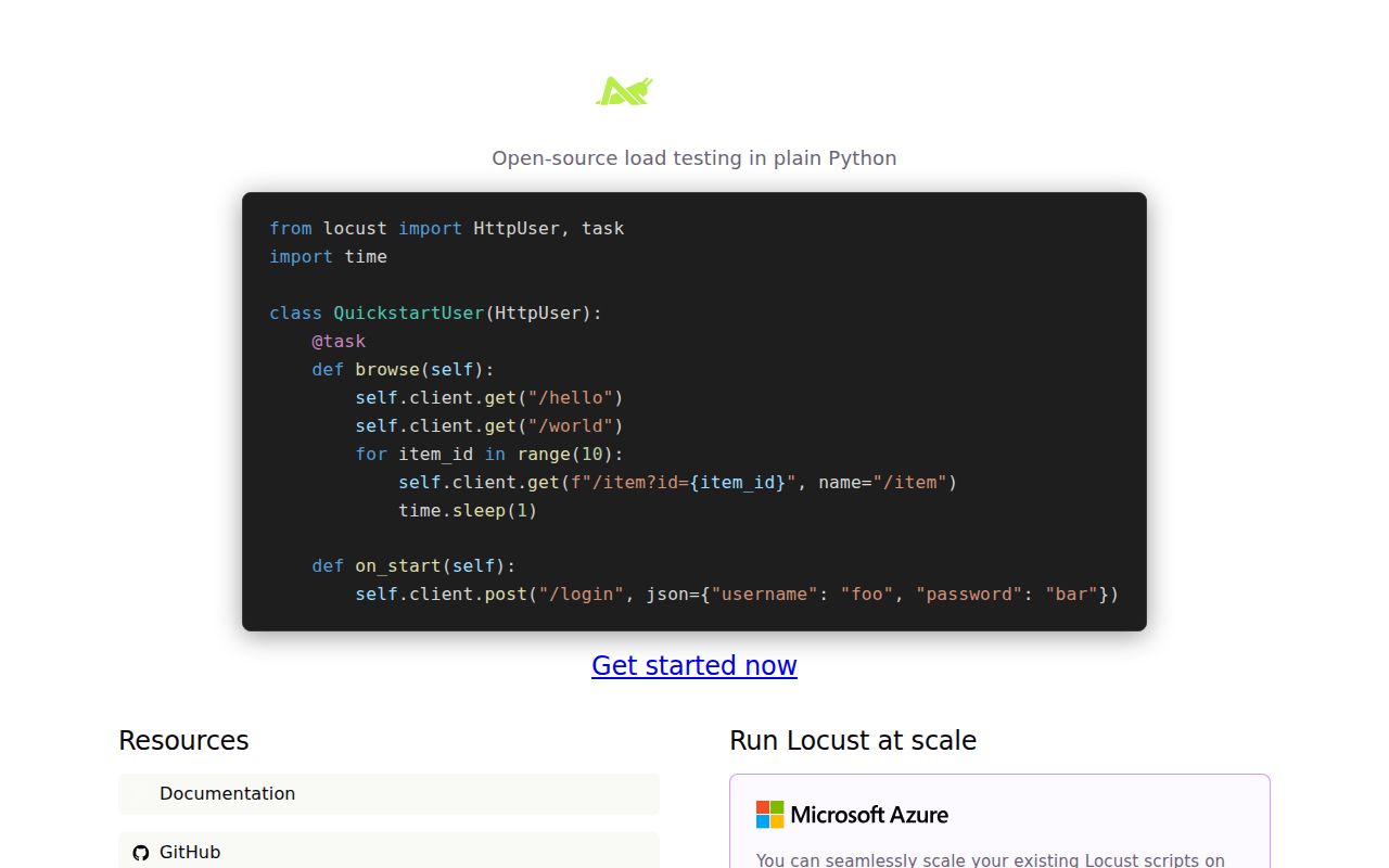 Screenshot of locust (locust.cloud)