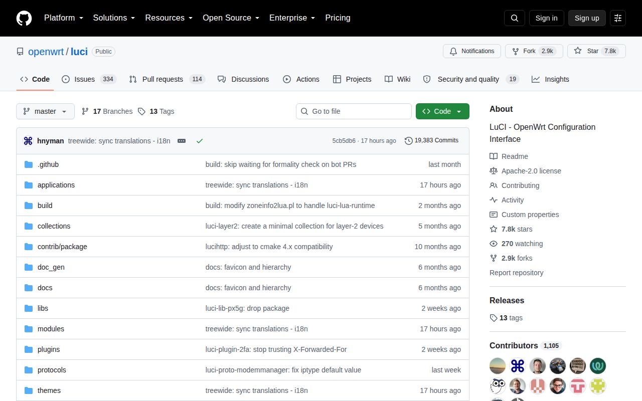 Screenshot of luci (github.com/openwrt/luci)