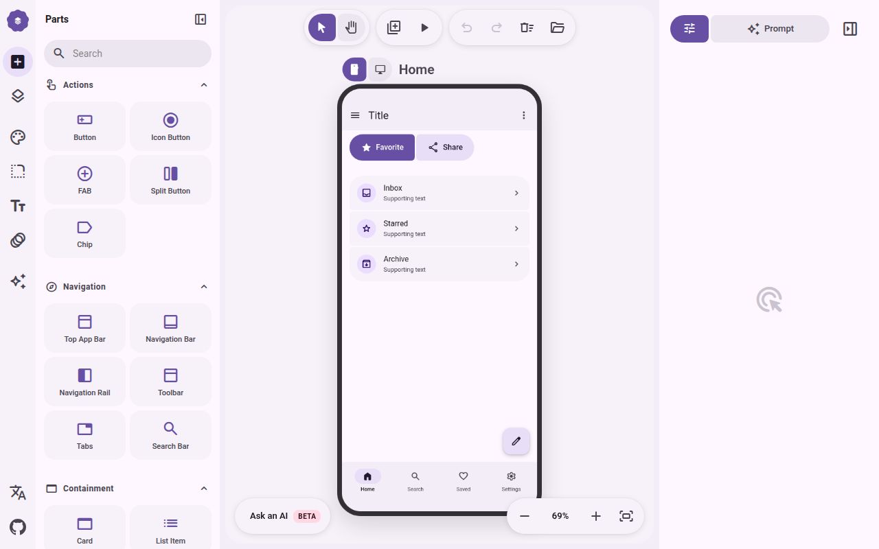 Screenshot of m3e-canvas (lnkiai.github.io/m3e-canvas)