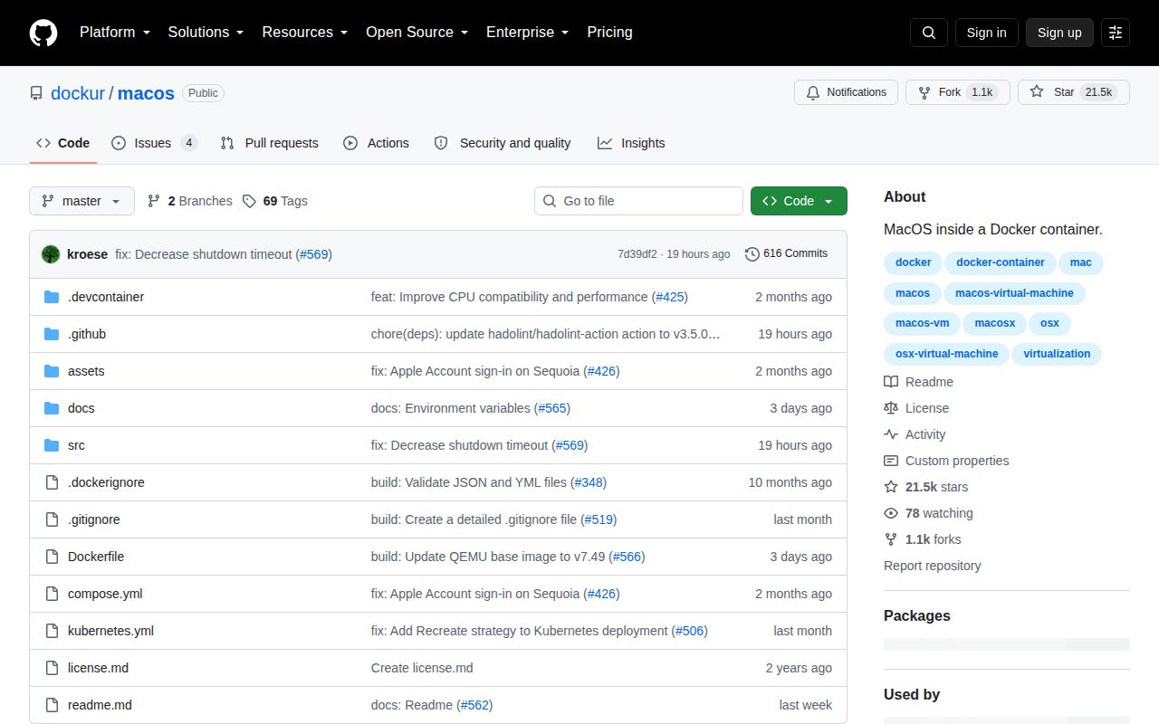Screenshot of macos (github.com/dockur/macos)