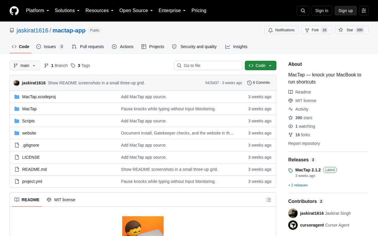 Screenshot of mactap-app (github.com/jaskirat1616/mactap-app)