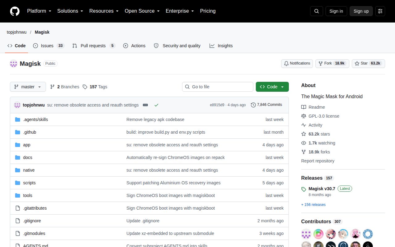 Screenshot of Magisk (github.com/topjohnwu/Magisk)