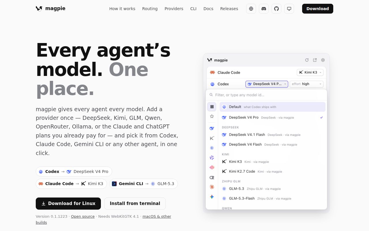 Screenshot of magpie (usemagpie.ai)