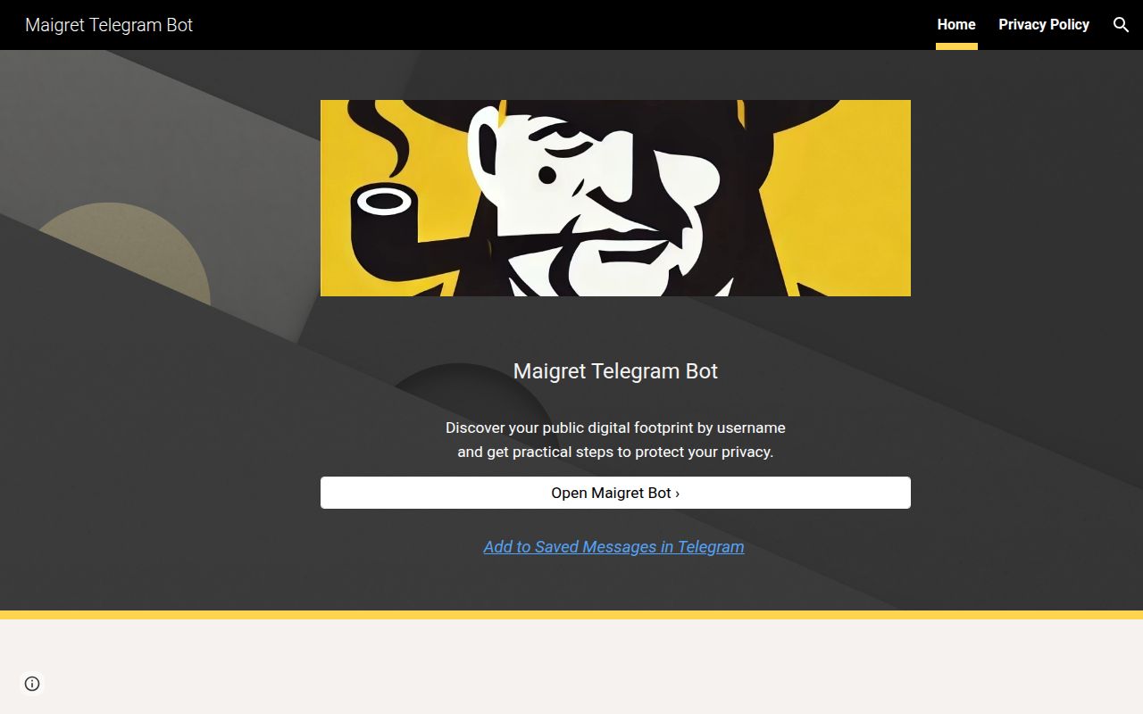 Screenshot of maigret (maigret.app)