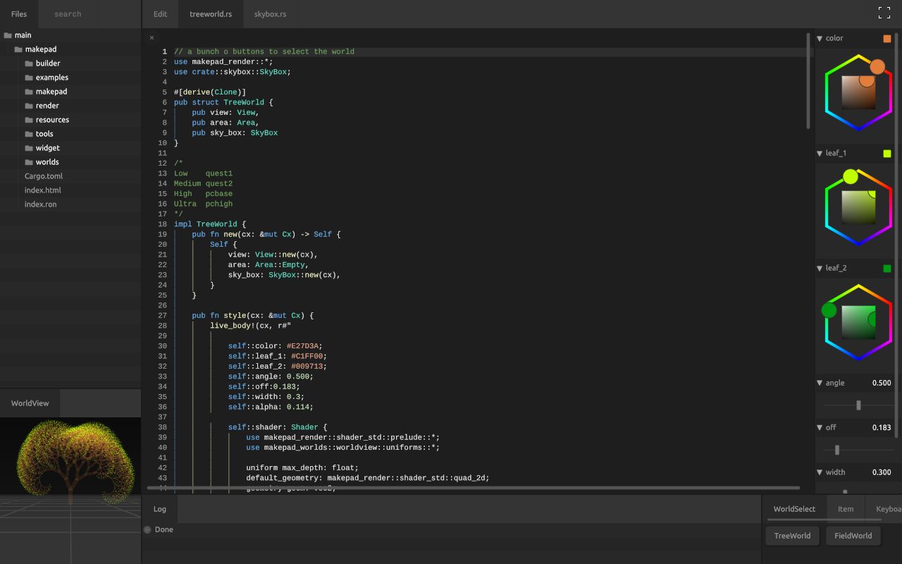 Screenshot of makepad (makepad.dev)