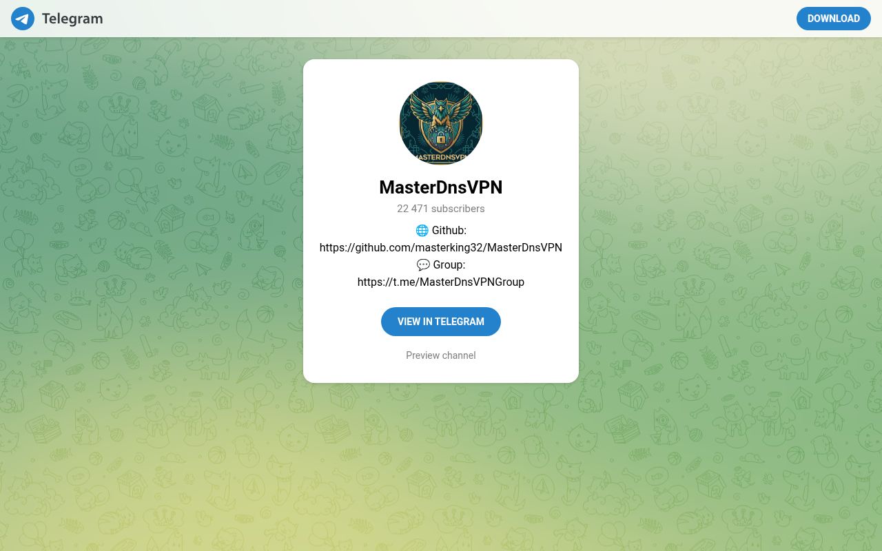 Screenshot of MasterDnsVPN (t.me/masterdnsvpn)