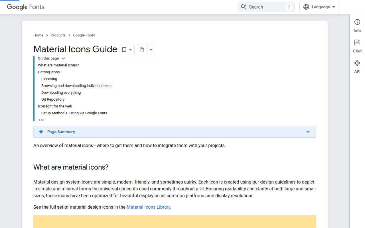 Screenshot of material-design-icons (google.github.io/material-design-icons)