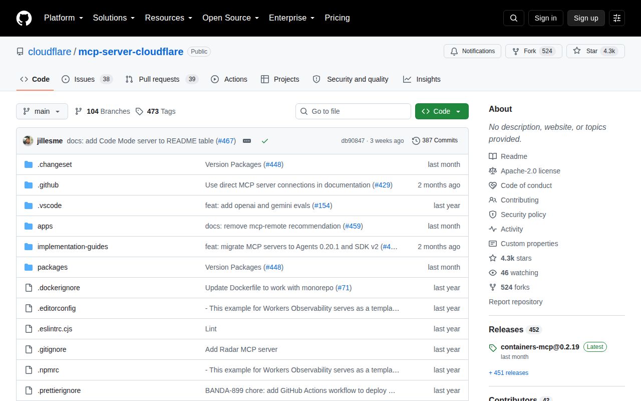 Screenshot of mcp-server-cloudflare (github.com/cloudflare/mcp-server-cloudflare)