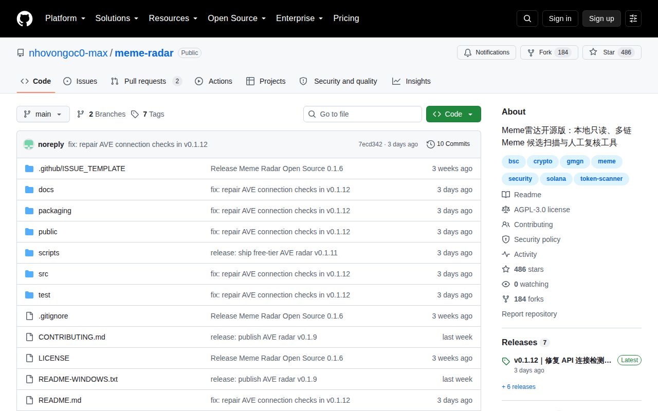 Screenshot of meme-radar (github.com/nhovongoc0-max/meme-radar)