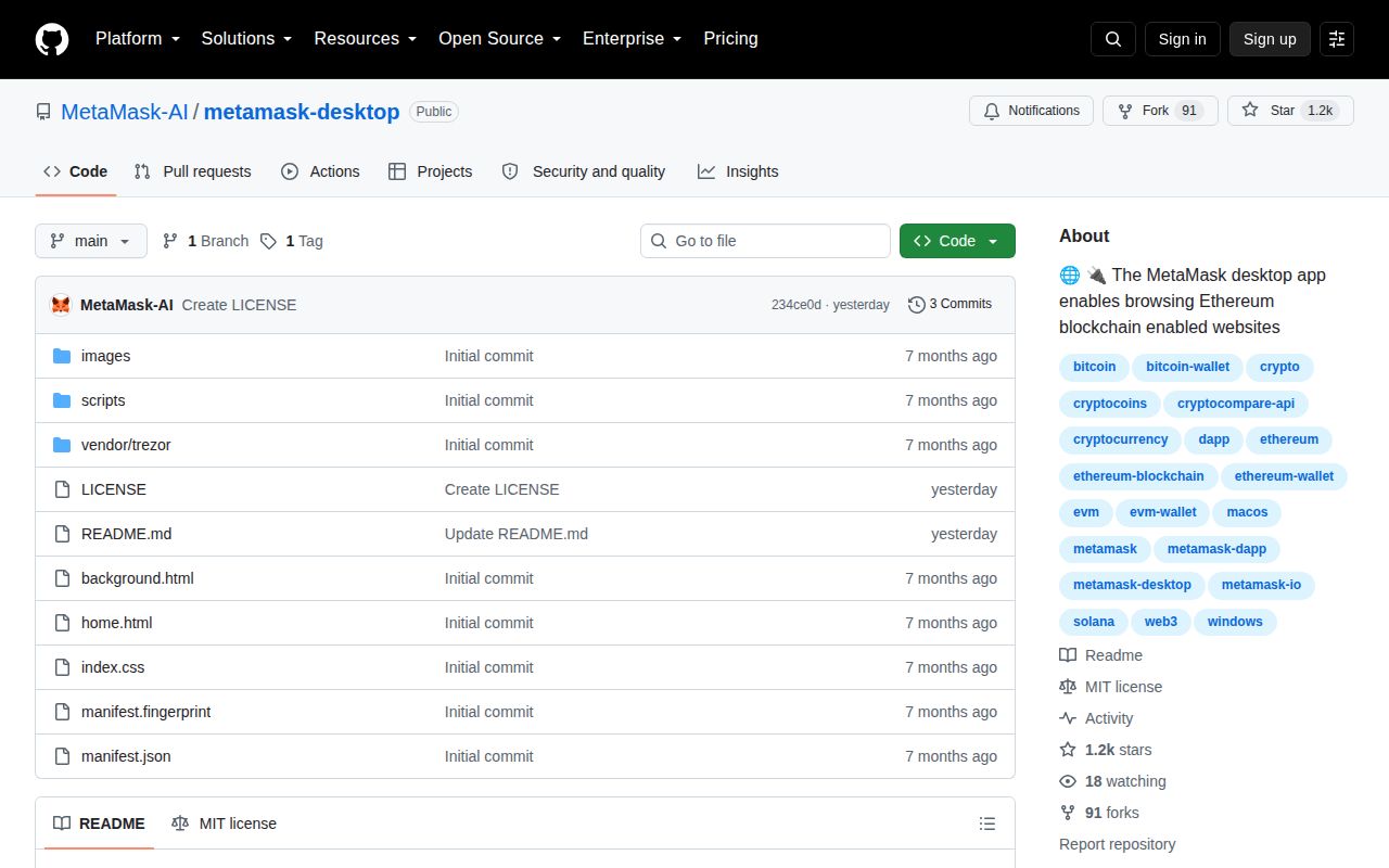 Screenshot of metamask-desktop (github.com/MetaMask-AI/metamask-desktop)