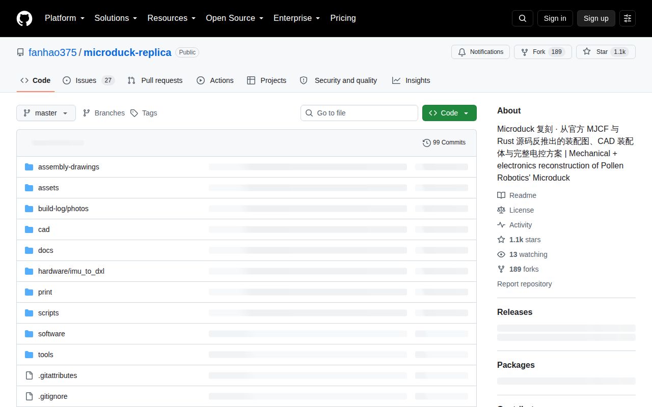 Screenshot of microduck-replica (github.com/fanhao375/microduck-replica)