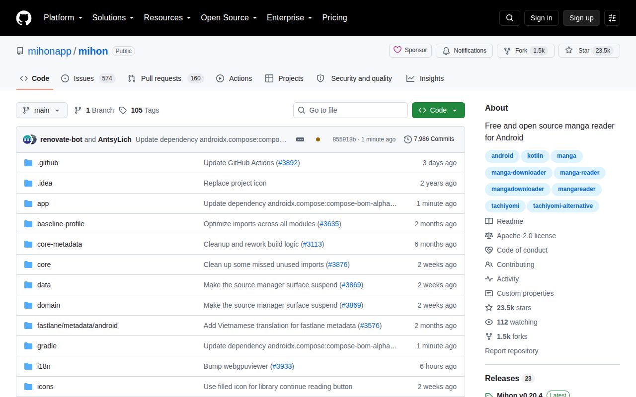 Screenshot of mihon (github.com/mihonapp/mihon)