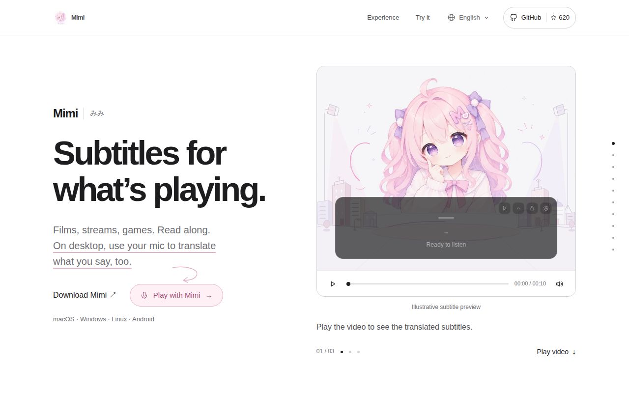 Screenshot of Mimi (mimi.yuxino.cn)