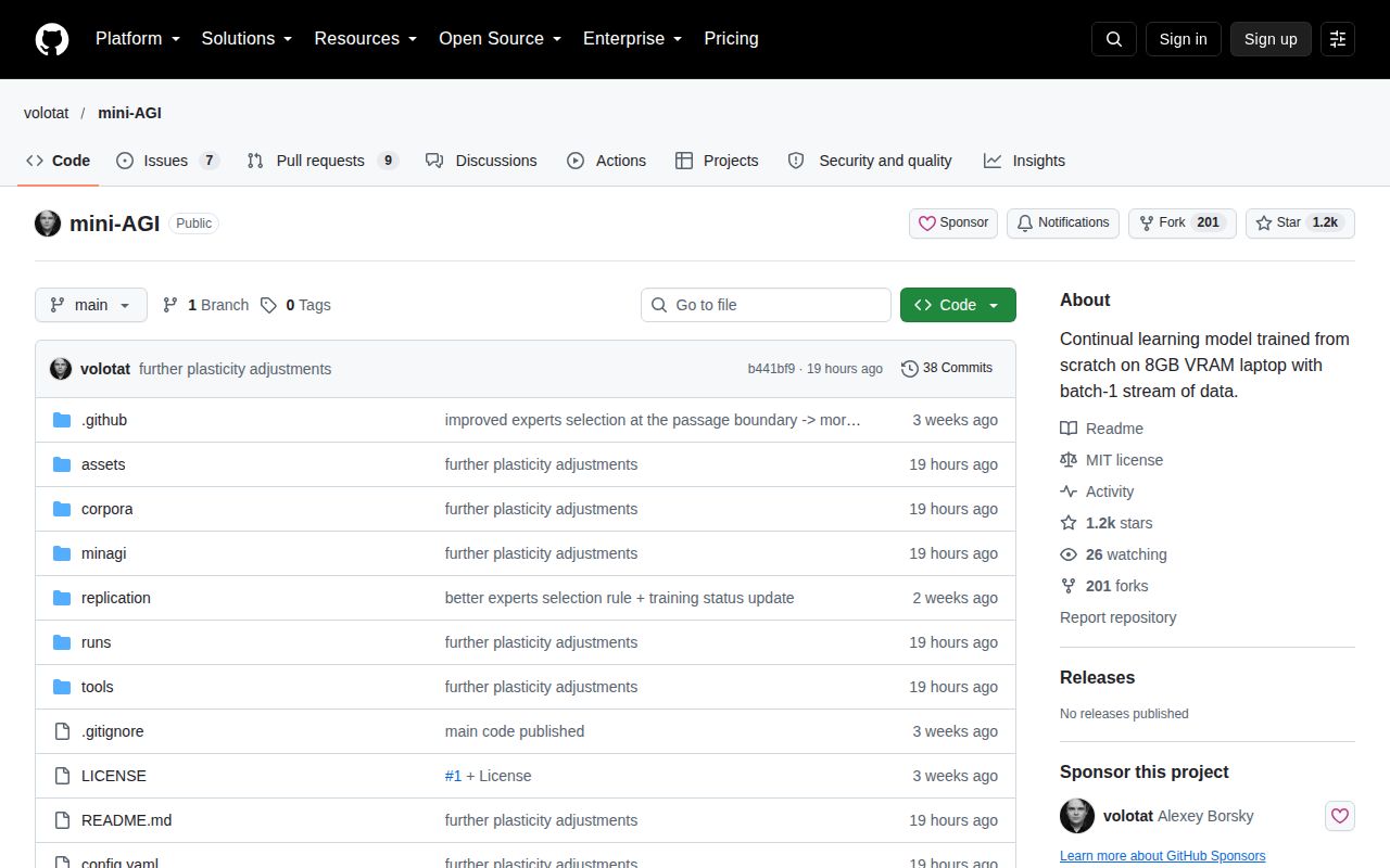 Screenshot of mini-AGI (github.com/volotat/mini-AGI)