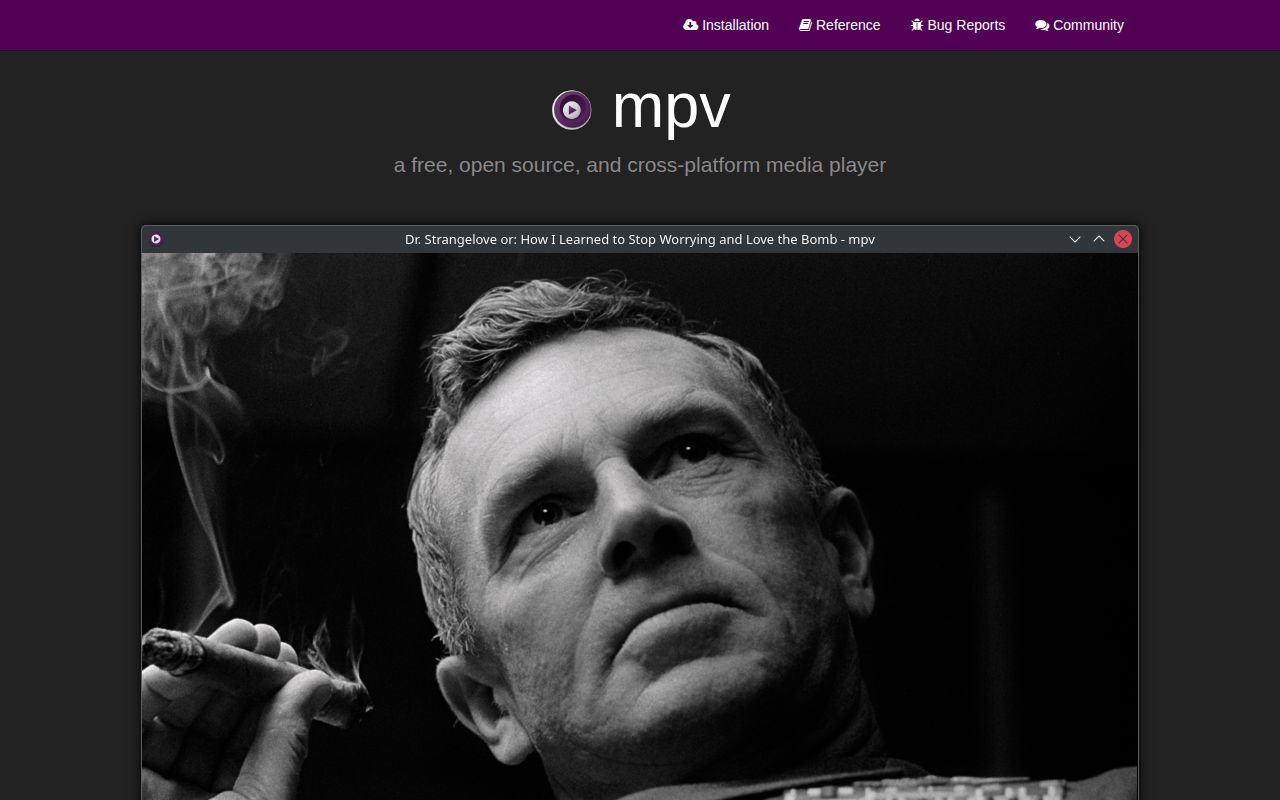 Screenshot of mpv (mpv.io)