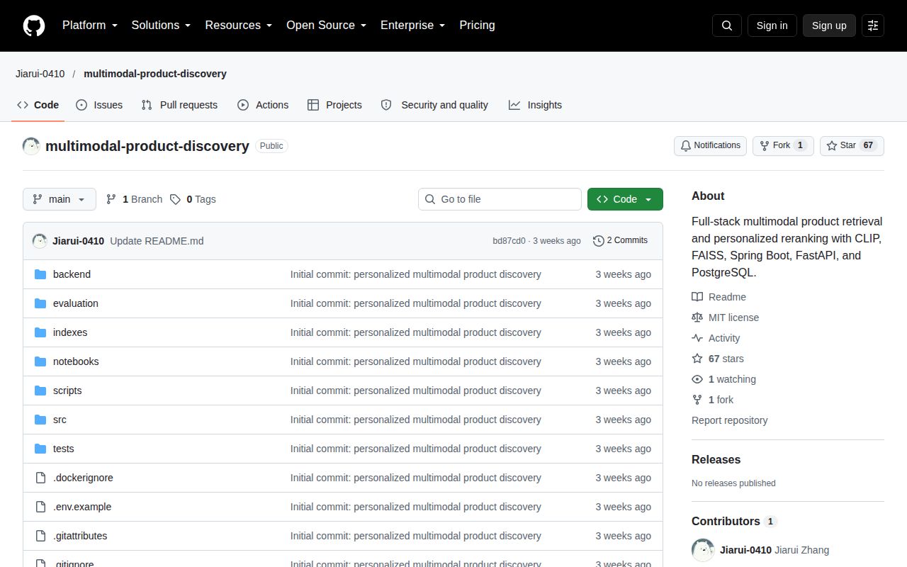 Screenshot of multimodal-product-discovery (github.com/Jiarui-0410/multimodal-product-discovery)