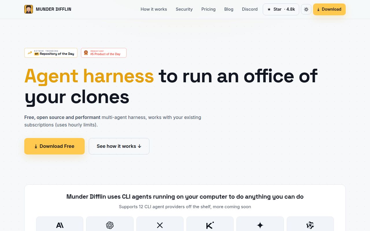 Screenshot of munder-difflin (munderdiffl.in)