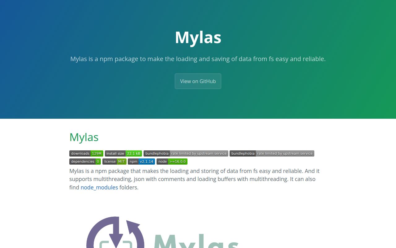 Screenshot of mylas documentation
