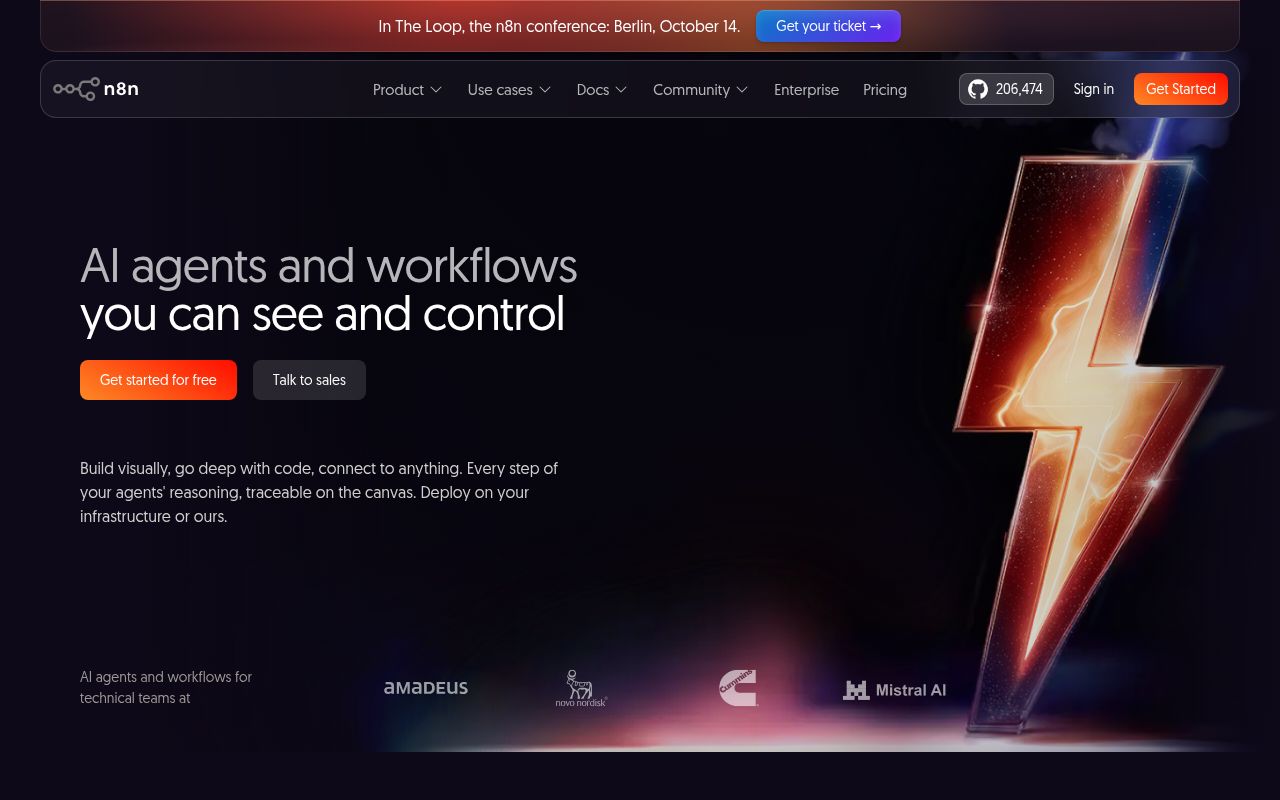 Screenshot of n8n (n8n.io)